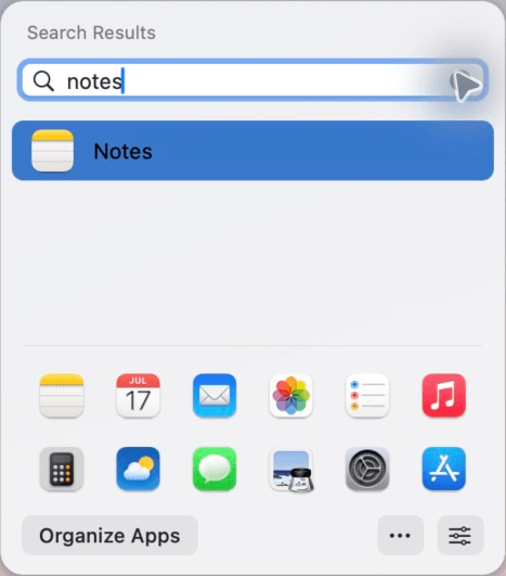 App Box search results for Notes